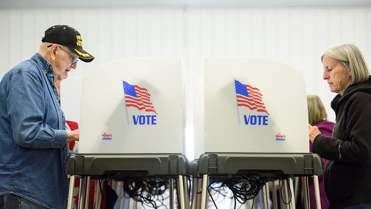 early voters at the polling station